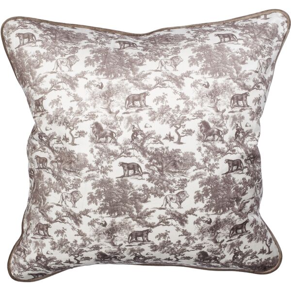 Velvet savannah pattern cushion cover 50x50, warm taupe
