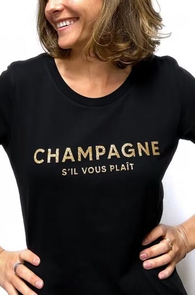 T-shirt Champagne s´il vous plaît, black
