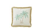 Cushion palm tree, white/turquoise