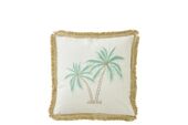 Cushion palm tree, white/turquoise