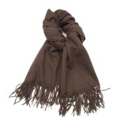 Scarf blended with cashmere, dark brown