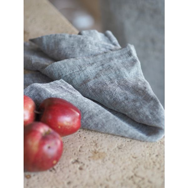 Sisilia linen napkin, dark grey melange