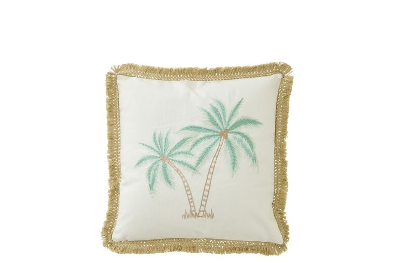 Cushion palm tree, white/turquoise