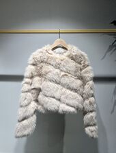 Paula faux fur jacket, beige