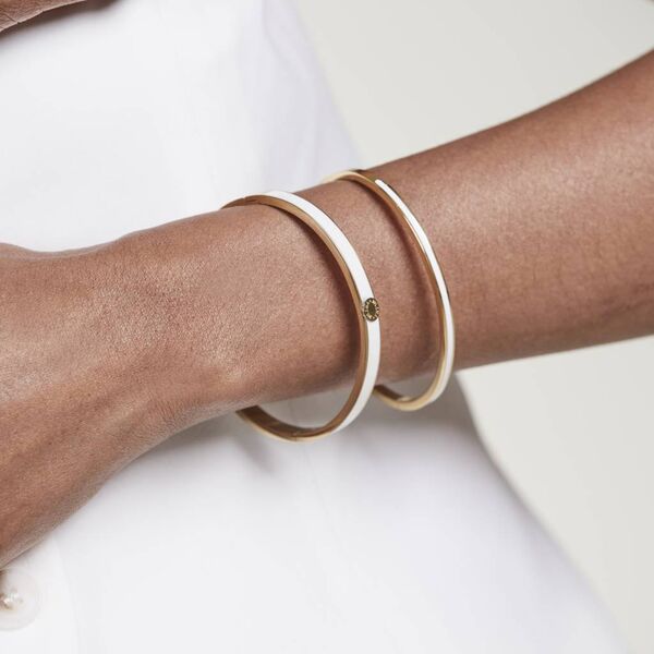 Poppy mini bangle, white gold