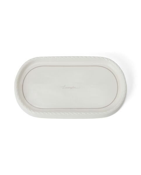 Porcelain cosmetic tray, white/beige
