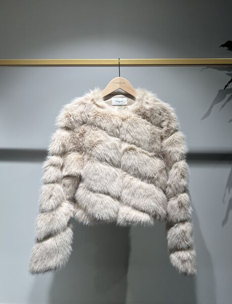 Paula faux fur jacket, beige