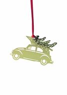 Hanging deco Christmas car, gold