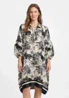 Dress with Toile De Jouy print, black