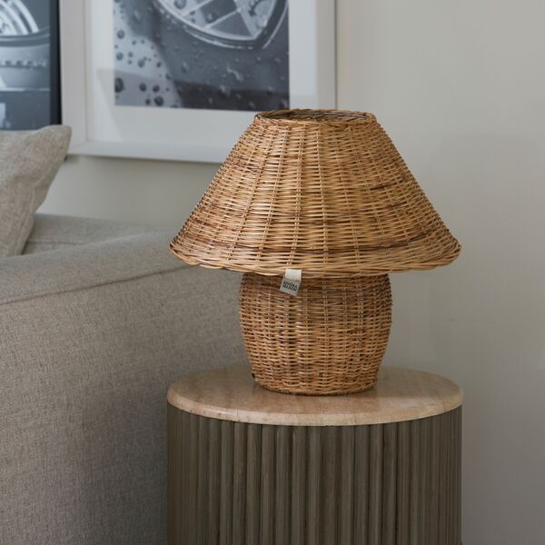 Rustic rattan ames table lamp