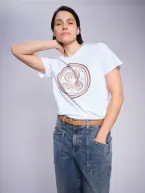 Zano embroidery tee, white
