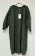 Long mohair cardigan, khaki