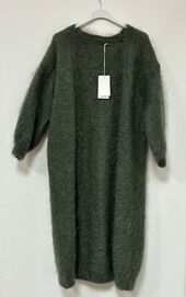 Long mohair cardigan, khaki