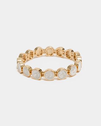 Ava petite elastic bracelet, pearl white