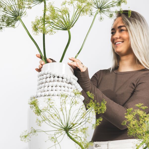 Precious pearl vase L