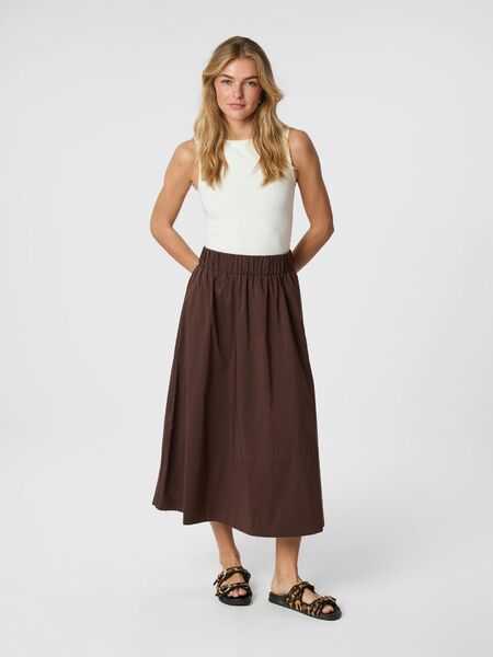 Yara poplin skirt, chocolate brown