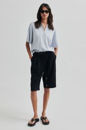 Fique string shorts, black