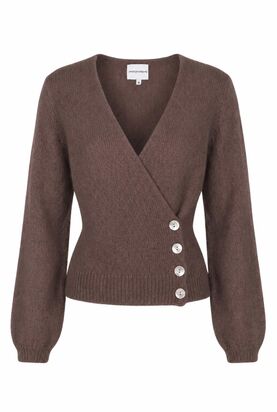Mariya wrap cardigan, cocoa