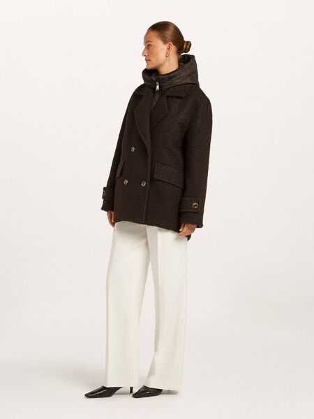 Avril short coat, dark chocolate