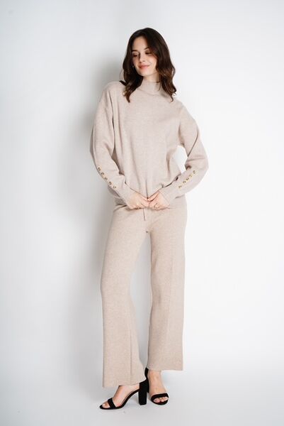 Knit pants, taupe