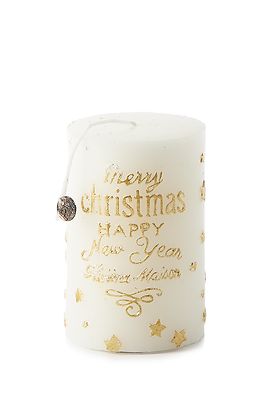 MERRY CHRISTMAS CANDLE GOLD 7X10