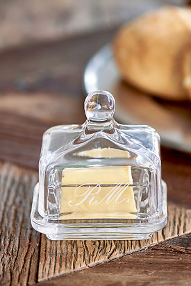 GLASS BUTTER DISH RM