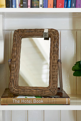 RUSTIC RATTAN MAKE UP MIRROR