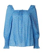 Charlotte printed blouse, blue print