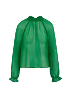 Chiffon blouse, metallic green
