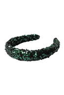 Headband padded sequins, green