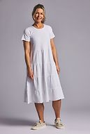 Cotton frill dress, white