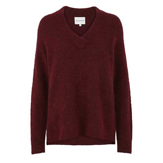 BROOK KNIT DEEP V-NECK pomegranate