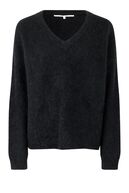 Brook knit oversize v-neck, black