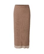 Agnes organic cotton/cashmere knitted skirt, beige/white