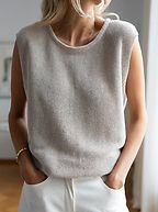 Linen knit top, sand