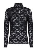 Liza laceflower blouse, black